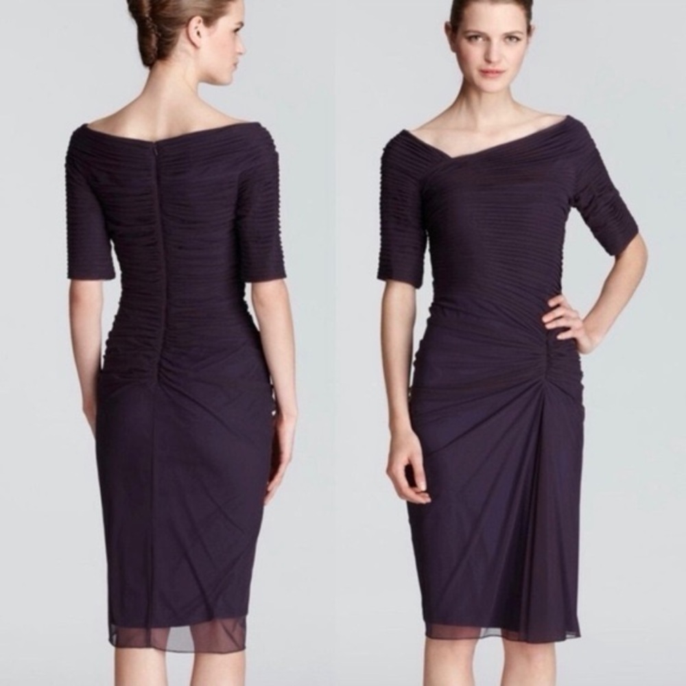 Tadashi Shoji Asymmetrical Dress in Deep Purple